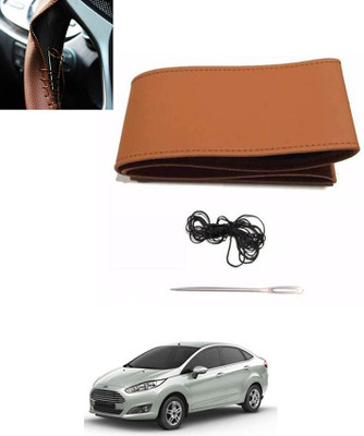 MATIES Hand Stiched Steering Cover For Ford Universal For Car(Tan, Leatherite)