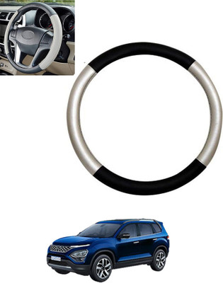 ABJD Steering Cover For Tata Safari(Silver, Black, Leatherite)