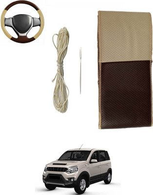 MSNP Hand Stiched Steering Cover For Skoda Octavia(Beige, Brown, Leatherite)