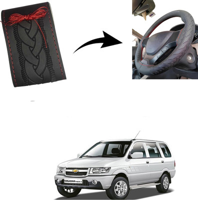 Autoinnovation Hand Stiched Steering Cover For Chevrolet Tavera(Black, Leather)