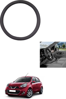 MATIES Steering Cover For Nissan Micra(Black, Leather)