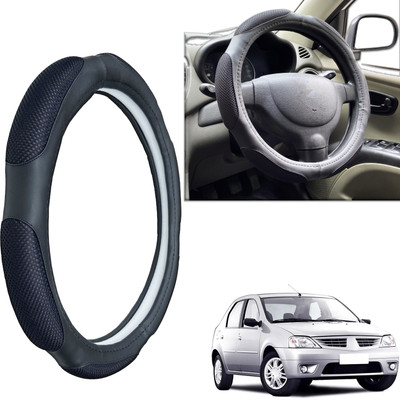 PEEPS STORE Steering Cover For Mahindra Logan(Black, Leatherite)