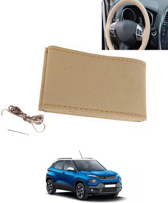 MATIES Hand Stiched Steering Cover For Tata Universal For Car(Beige, Leatherite)