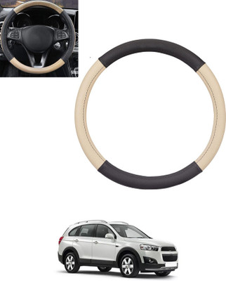 ABJD Steering Cover For Chevrolet Captiva(Beige, Black, Leatherite)