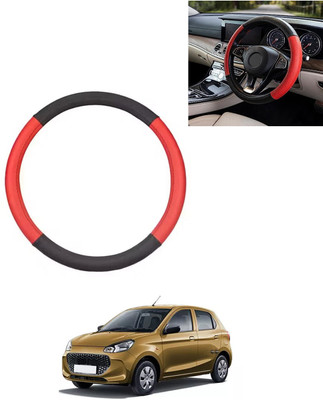AYW Steering Cover For Maruti Alto K10(Red/Black, Leatherite)