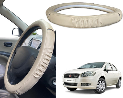 PEEPS STORE Steering Cover For Fiat Linea Classic(Black, Red, Leatherite)