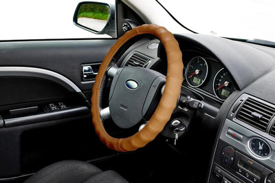 AUTO PEARL Steering Cover For Maruti Swift Dzire(Gold Full Beige, Leatherite)