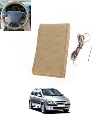 monolive Hand Stiched Steering Cover For Hyundai Getz(Beige, Leatherite)