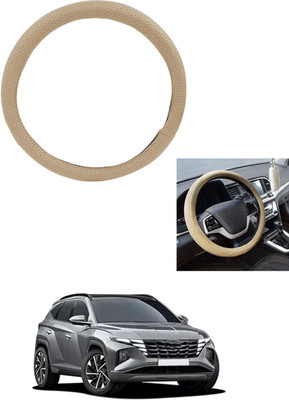 MATIES Steering Cover For Hyundai Tucson(Beige, Leather)
