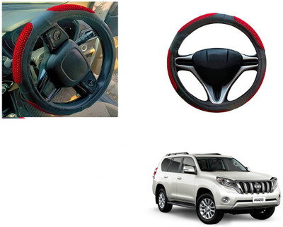 Automotive Prist Steering Cover For Land Rover Land Cruiser Prado(Black & Red, Leatherite)