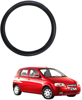 RKPSP Hand Stiched Steering Cover For Universal For Car Aveo UVA(Black, Leatherite)