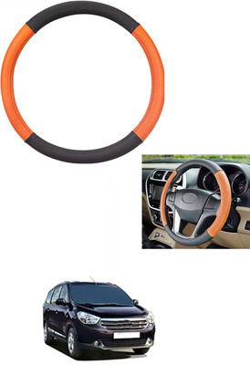 MATIES Steering Cover For Renault Lodgy(Tan/Black, Leather)