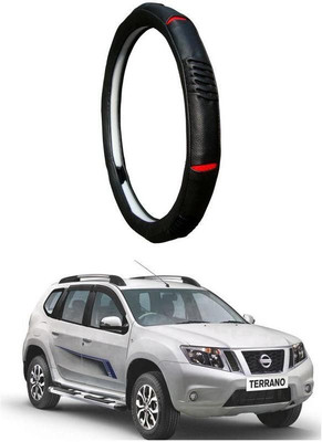 AUTO PEARL Steering Cover For Nissan Terrano(Diamond Black Red, Leatherite)