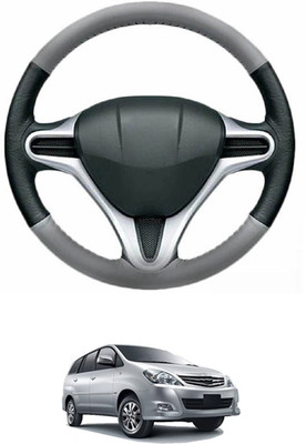 MATIES Steering Cover For Toyota Innova(Grey, Black, Leather)