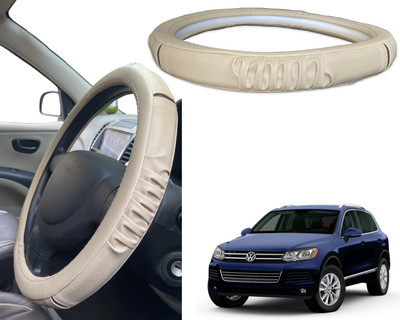 PEEPS STORE Steering Cover For Volkswagen Touareg(Black, Red, Leatherite)