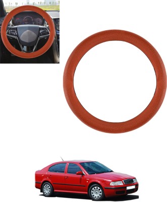 MSNP Steering Cover For Skoda Octavia(Tan, Leatherite)