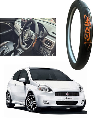 OOLTAH PAHIYA Hand Stiched Steering Cover For Fiat Punto(Black, Leatherite)