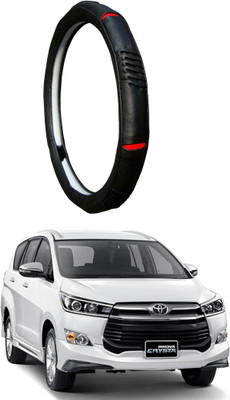 AUTO PEARL Steering Cover For Toyota Innova(Black Red, Leatherite)
