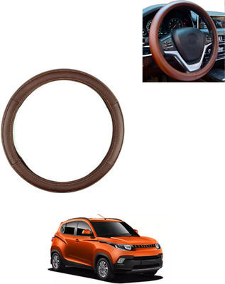 AYW Steering Cover For Mahindra KUV100(Brown, Leatherite)