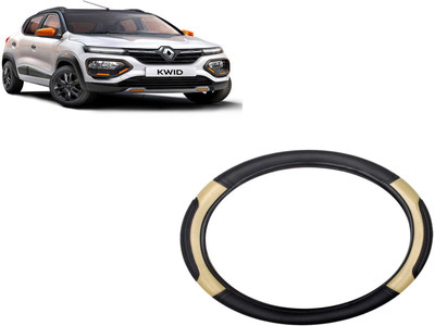 HOTRENZ Steering Cover For Renault Kwid(Black,Beige, Leatherite)