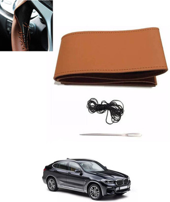 MATIES Hand Stiched Steering Cover For BMW X4(Tan, Leatherite)