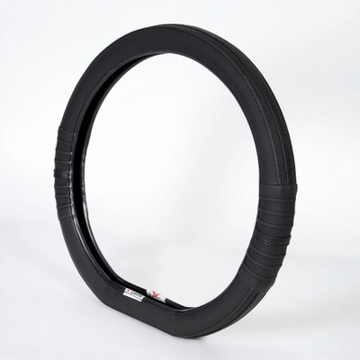 PABLA ENTERPRISES Hand Stiched Steering Cover For Universal For Car Universal For Car(All Black, Leather)