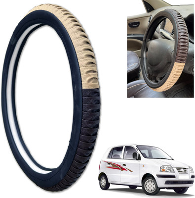 PEEPS STORE Steering Cover For Hyundai Santro Xing(Black, Leatherite)