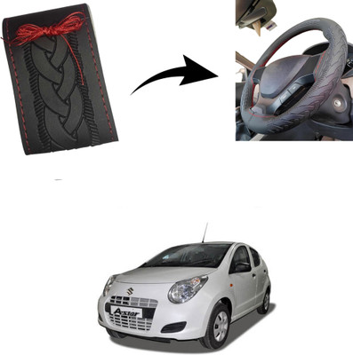 Autoinnovation Hand Stiched Steering Cover For Maruti A-Star(Black, Leather)