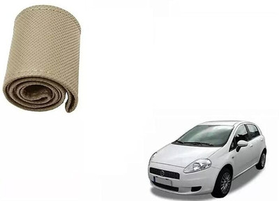 S MANGLAM Hand Stiched Steering Cover For Universal For Car Classic(Beige, Leatherite)