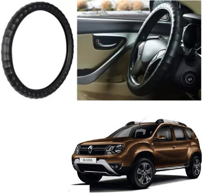 Shubh Auto Hand Stiched Steering Cover For Renault Duster(Black, Leatherite)