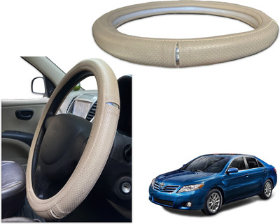 PEEPS STORE Steering Cover For Toyota Camry(Black, Red, Leatherite)