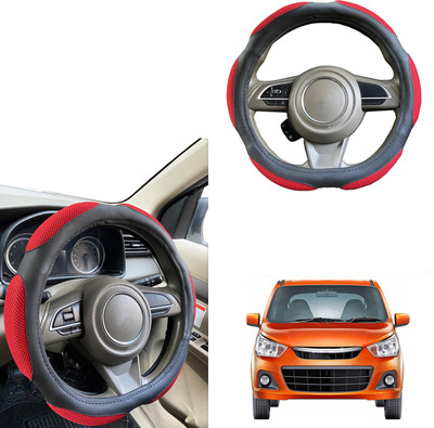 PEEPS STORE Steering Cover For Maruti Alto K10(Black, Leatherite)