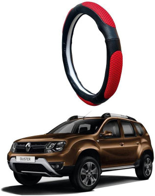 AUTO PEARL Steering Cover For Renault Duster(Black Red, Leatherite)