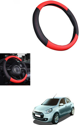 MATIES Steering Cover For Renault Pulse(Red/Black, Leather)