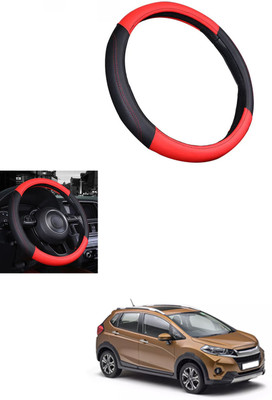 MATIES Steering Cover For Honda Universal For Car(Red/Black, Leather)