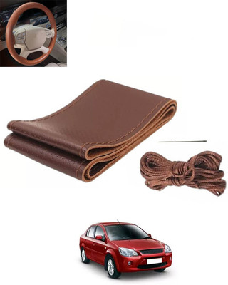 monolive Hand Stiched Steering Cover For Ford Ikon(Brown, Leatherite)