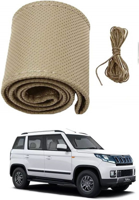 Arnejaa Hand Stiched Steering Cover For Mahindra TUV 300(Beige, Leather)