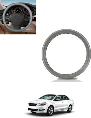 AYW Steering Cover For Skoda Rapid(Grey, Leatherite)