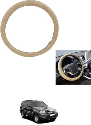 MATIES Steering Cover For Hyundai Terracan(Beige, Leather)