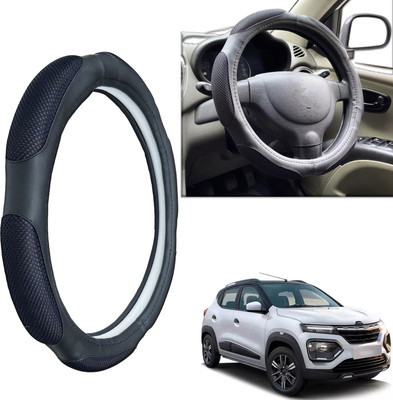 PEEPS STORE Steering Cover For Renault Kwid(Black, Leatherite)