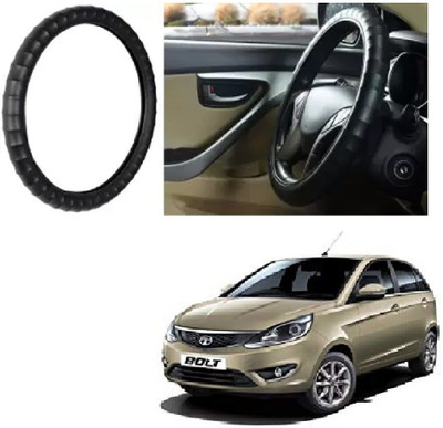 Shubh Auto Hand Stiched Steering Cover For Tata Bolt(Black, Leatherite)