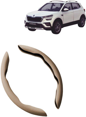 Kingsway Steering Cover For Skoda Universal For Car(Leatherette Beige, Leatherite)