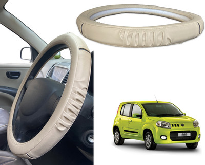 PEEPS STORE Steering Cover For Fiat Uno(Black, Red, Leatherite)