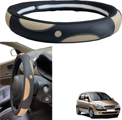 PEEPS STORE Steering Cover For Hyundai Getz(Black, Leather)