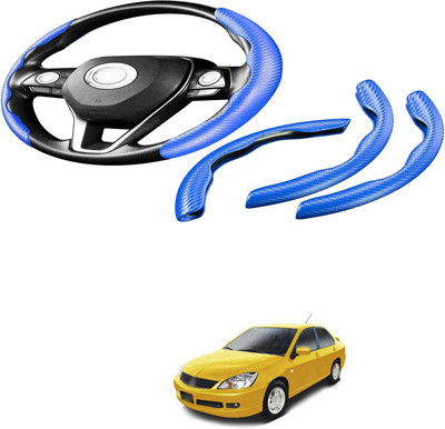 Pecunia Steering Cover For Universal For Car Swift(Carbon Fiber Blue, Polyurethane)