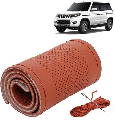 Kingsway Hand Stiched Steering Cover For Mahindra Bolero(Tan Color with Tan Thread, Leatherite)
