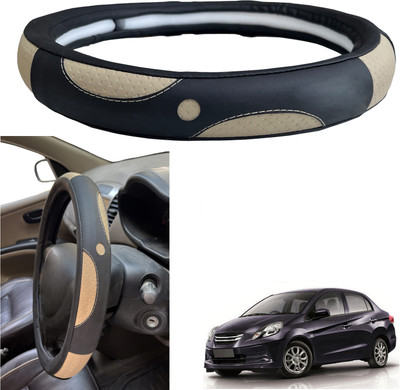 PEEPS STORE Steering Cover For Honda Amaze(Black, Leather)