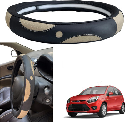 PEEPS STORE Steering Cover For Ford Figo(Black, Leather)