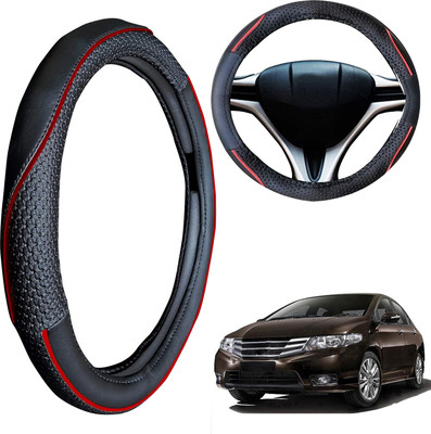 PEEPS STORE Steering Cover For Honda New City(Black, Leatherite)