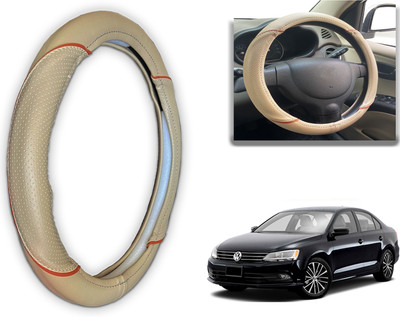 PEEPS STORE Steering Cover For Volkswagen NA(Black, Red, Leatherite)